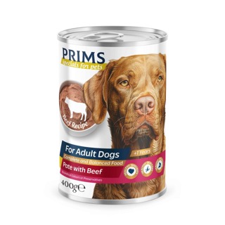 PRIMS FOR ADULT DOGS PATE WITH BEEF 400 GR